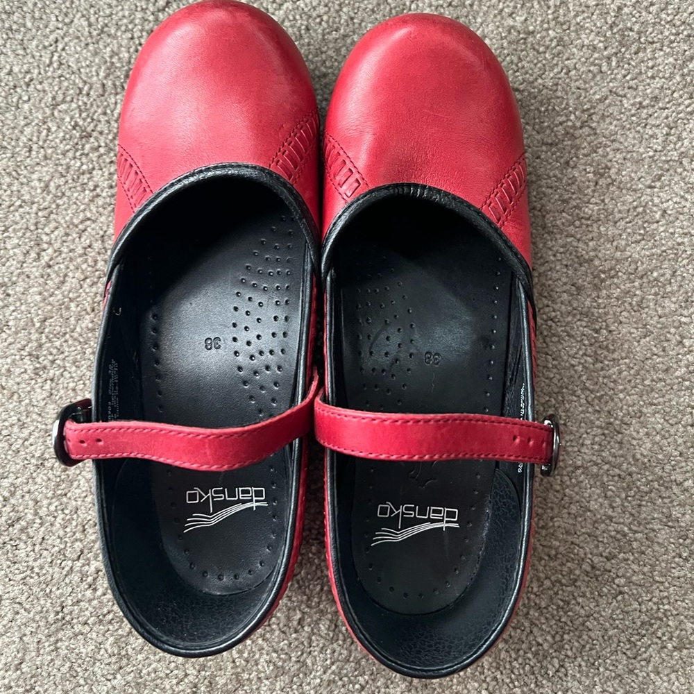Dansko Cherry Red Mary Jane Flats